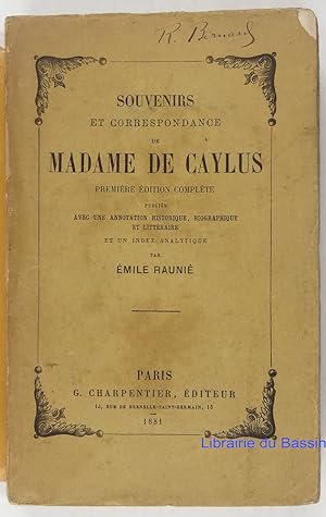 Souvenirs et correspondance de Madame de Caylus