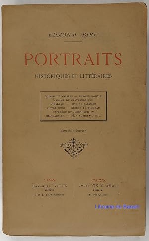 Bild des Verkufers fr Portraits historiques et littraires zum Verkauf von Librairie du Bassin