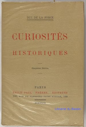 Seller image for Curiosits historiques for sale by Librairie du Bassin
