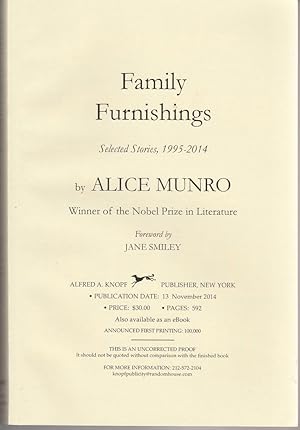 Bild des Verkufers fr Family Furnishings: Selected Stories, 1995-2014 zum Verkauf von Twice Sold Tales, Capitol Hill
