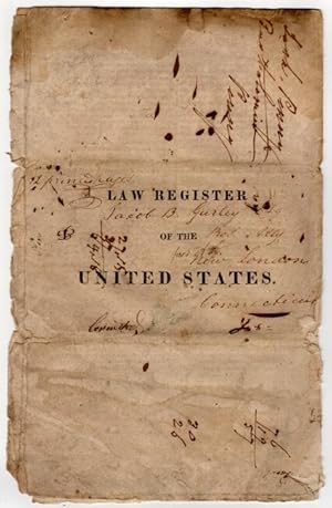 N. Jersey, Burlington, Nov. 23, 1822. Annual, Law Register of the United States. Vols. 3d. & 4th....