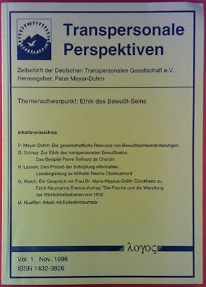 Bild des Verkufers fr Transpersonale Perspektiven. Themenschwerpunkt: Ethik des Bewu-Seins. P. Meyer-Dohm: die gesellschaftliche Relevanz von Bewutseinsvernderungen; G. Schiwy: zur Ethik des transpersonalen Bewutseins; ect. zum Verkauf von biblion2