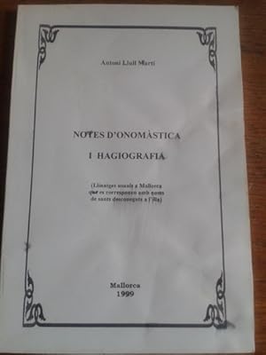 Imagen del vendedor de NOTES D'ONOMSTICA I HAGIOGRAFIA (llinatges usuals a Mallorca que es corresponen amb noms de sants desconeguts a l'Illa) a la venta por Librera Pramo