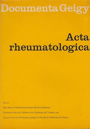 Bild des Verkufers fr Acta rheumatologica, Nr.20, Der akute Gelenkrheumatismus des Erwachsenen zum Verkauf von Allguer Online Antiquariat