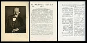 Zum fünfundsiebenzigsten Geburtstage des Präsidenten der Kaiser Wilhelm-Gesellschaft Max Planck i...