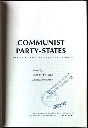 Image du vendeur pour Communist Party-States, Comparative and International Studies mis en vente par books4less (Versandantiquariat Petra Gros GmbH & Co. KG)