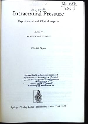 Bild des Verkufers fr Intracranial Pressure: Experimental and Clinical Aspects. zum Verkauf von books4less (Versandantiquariat Petra Gros GmbH & Co. KG)