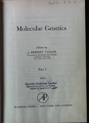 Bild des Verkufers fr Molecular Genetics, Part I Molecular Biology zum Verkauf von books4less (Versandantiquariat Petra Gros GmbH & Co. KG)