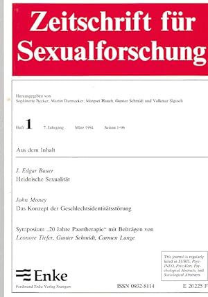 Bild des Verkufers fr (4 BNDE) Jahrgang 7. Zeitschrift fr Sexualforschung. Heft 1-4. 1994. zum Verkauf von Fundus-Online GbR Borkert Schwarz Zerfa