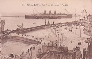 Carte postale : LE HAVRE - Entrée du paquebot "Paris" (French Line/Compagnie Générale Transatlant...