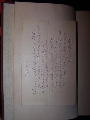 The Poetical Works of John Greenleaf Whittier with a SIGNED handwritten poem