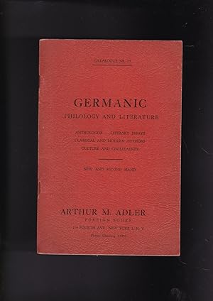 Image du vendeur pour Catalogue Nr. 75 GERMANIC Philology and Literature. . . New and second hand mis en vente par Meir Turner