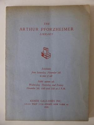 Rare Books, First Editions, Autographs from the Estate of the Late Arthur Pforzheimer Library