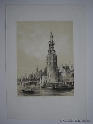 Bild des Verkufers fr Amsterdam - "La Tour de Jean Rumpelman  Amsterdam". Lithographie mit Tonplatte. Bildgre: 26 x 19,5 cm. Blattgre: 40 x 28 cm. zum Verkauf von Antiquariat Hans-Jrgen Ketz