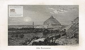 Feste Dowlutabad. Ansicht der Festung von Dowlutabad aus der Ferne. Stahlstich von Zechmayer 1834