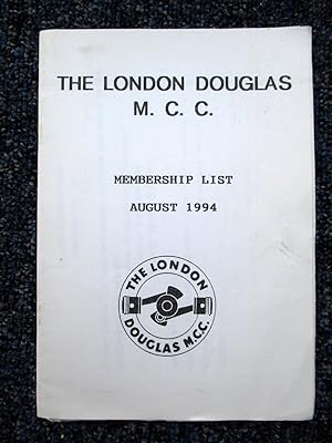 The London Douglas M.C.C. Membership List 1994. ( Motorcycle Club.)