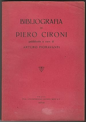Bibliografia di Piero Cironi.