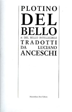 Immagine del venditore per Del bello e del bello intelligibile. venduto da FIRENZELIBRI SRL