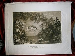 Immagine del venditore per LITHOGRAPHIE vers 1822 : VUE du MONUMENT RIG  LUCERNE  la MMOIRE des SUISSES du X AOUST 1792 - 40 x 49 cm / GRAVURE 24 x 36 cm venduto da LA FRANCE GALANTE