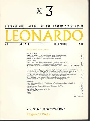 Seller image for Leonardo (Vol 10, No. 3, Summer 1977) for sale by Diatrope Books
