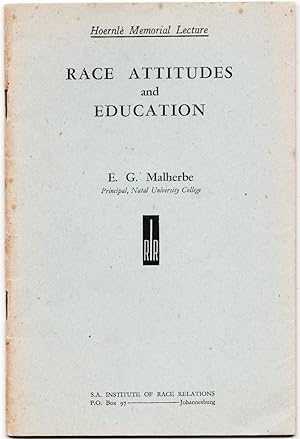 Imagen del vendedor de Hoernl Memorial Lecture 1946. Race Attitudes and Education a la venta por Christison Rare Books, IOBA SABDA