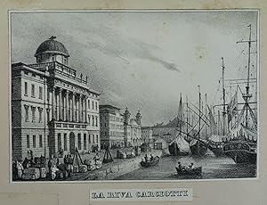 La Riva Carciotti. Lithographie um 1850, 9,5 x 13,5 cm