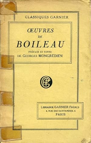 Bild des Verkufers fr OEUVRES DE BOILEAU zum Verkauf von Le-Livre