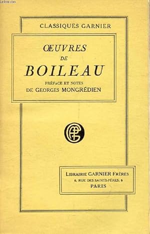 Bild des Verkufers fr OEUVRES DE BOILEAU zum Verkauf von Le-Livre