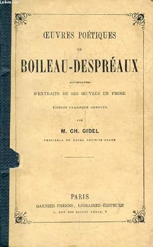 Bild des Verkufers fr OEUVRES POETIQUES DE BOILEAU-DESPREAUX zum Verkauf von Le-Livre