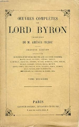 Bild des Verkufers fr OEUVRES COMPLETES DE LORD BYRON, TOME II zum Verkauf von Le-Livre
