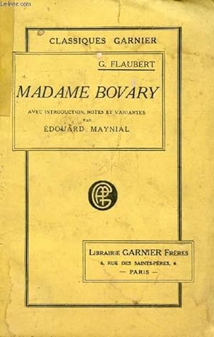 Bild des Verkufers fr MADAME BOVARY, MOEURS DE PROVINCE zum Verkauf von Le-Livre