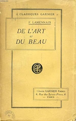 Bild des Verkufers fr DE L'ART ET DU BEAU zum Verkauf von Le-Livre