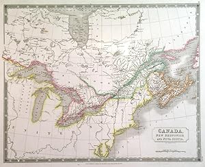 CANADA, NEW BRUNSWICK AND NOVA SCOTIA. Map of East Canada incl. the Great Lakes.