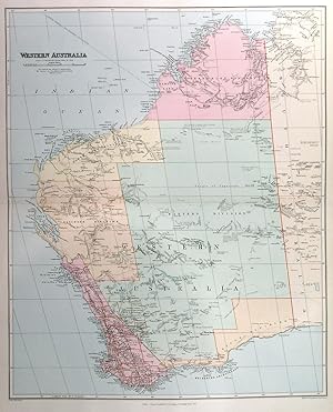 WESTERN AUSTRALIA. A large detailed map showing various expedition routes including the Elder ...