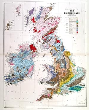 GEOLOGICAL MAP OF THE BRITISH ISLES and Ireland.