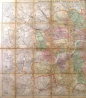 STANFORDS NEW TWO INCH MAP OF LONDON AND ITS ENVIRONS. (Municipal edition). Folding.