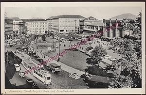 AK Hannover Ernst-August-Platz und Hauptbahnhof gel. 1956