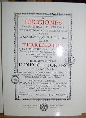 Immagine del venditore per LECCIONES ENTRETENIDAS Y CURIOSAS PHYSICO - ASTROLOGICO - METHEOROLOGICAS SOBRE LA GENERACION, CAUSAS Y SEALES DE LOS TERREMOTOS Y ESPECIALMENTE DE LAS CAUSAS, seales, y varios efectos del sucedido en Espaa en 1755 venduto da Fbula Libros (Librera Jimnez-Bravo)