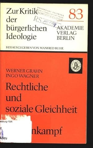 Seller image for Rechtliche und soziale Gleichheit im Klassenkampf. for sale by Antiquariat Bookfarm
