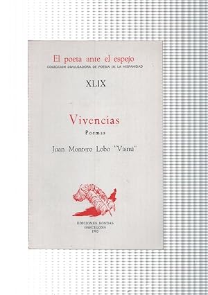 Imagen del vendedor de Vivencias. Poemas de Juan Montero Lobo, Volumen XLIX a la venta por El Boletin