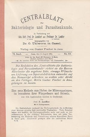 Eine neue Methode zum Färben der Mikroorganismen, im besonderen ihrer Wimperhaare und Geisseln. I...