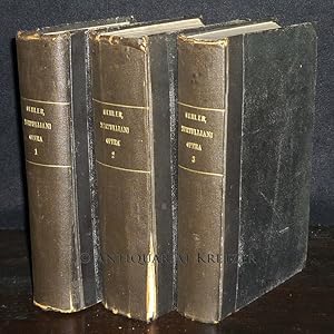 Image du vendeur pour Quinti septimii florentis Tertulliani [Tertullian] quae supersunt omnia. [3 Bnde]. Edidit Franciscus Oehler. - Tomus 1: Continens libros apologeticos et qui ad ritus et mores Christianorum pertinent. - Tomus 2: Continens libros polemicos et dogmaticos. - Tomus 3: Continens dissertationes. mis en vente par Antiquariat Kretzer