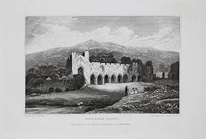 Original Antique Engraving Illustrating Buildwos (Buildwas) Abbey in Shropshire. Published By W. ...