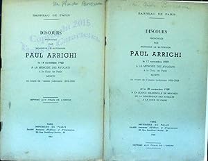 Discours prononcé à la mémoire des avocats de la cour de Paris morts au cours des années 1958-59-60.