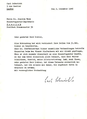 Komponist, Dirigent und Orchesterleiter (1880-1967). Masch Brief mit eigenh. U.