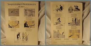 Simplicissimus-Bilderbogen Nr. 6. Die Skitour. Verse von Reinhold Rau, Zeichnungen von B. Wennerb...