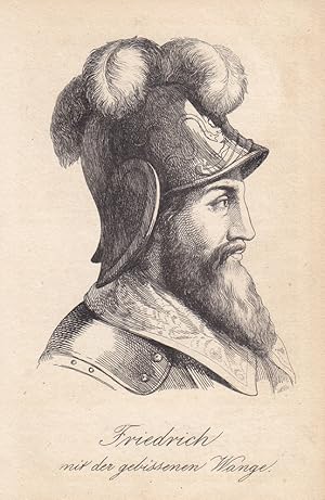Friedrich mit der gebissenen Wange, Markgraf von Meißen, Landgraf von Thüringen, Stahlstich um 18...
