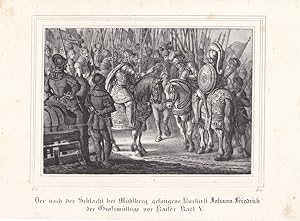 Der nach der Schlacht bei Mühlberg gefangene Kurfürst Johann Friedrich der Grossmütige vor Kaiser...