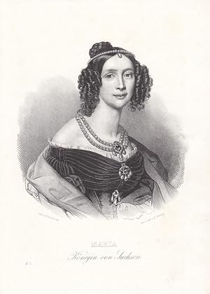 Maria Anna Leopoldine von Bayern (18051877), Königin von Sachsen, Prinzessin von Bayern, Lithogr...