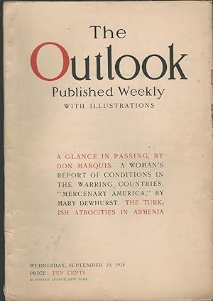 Image du vendeur pour The Outlook, Volume 111, No. 5; September 29, 1915 mis en vente par Dorley House Books, Inc.